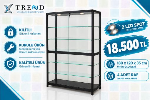 büyük cam dolap